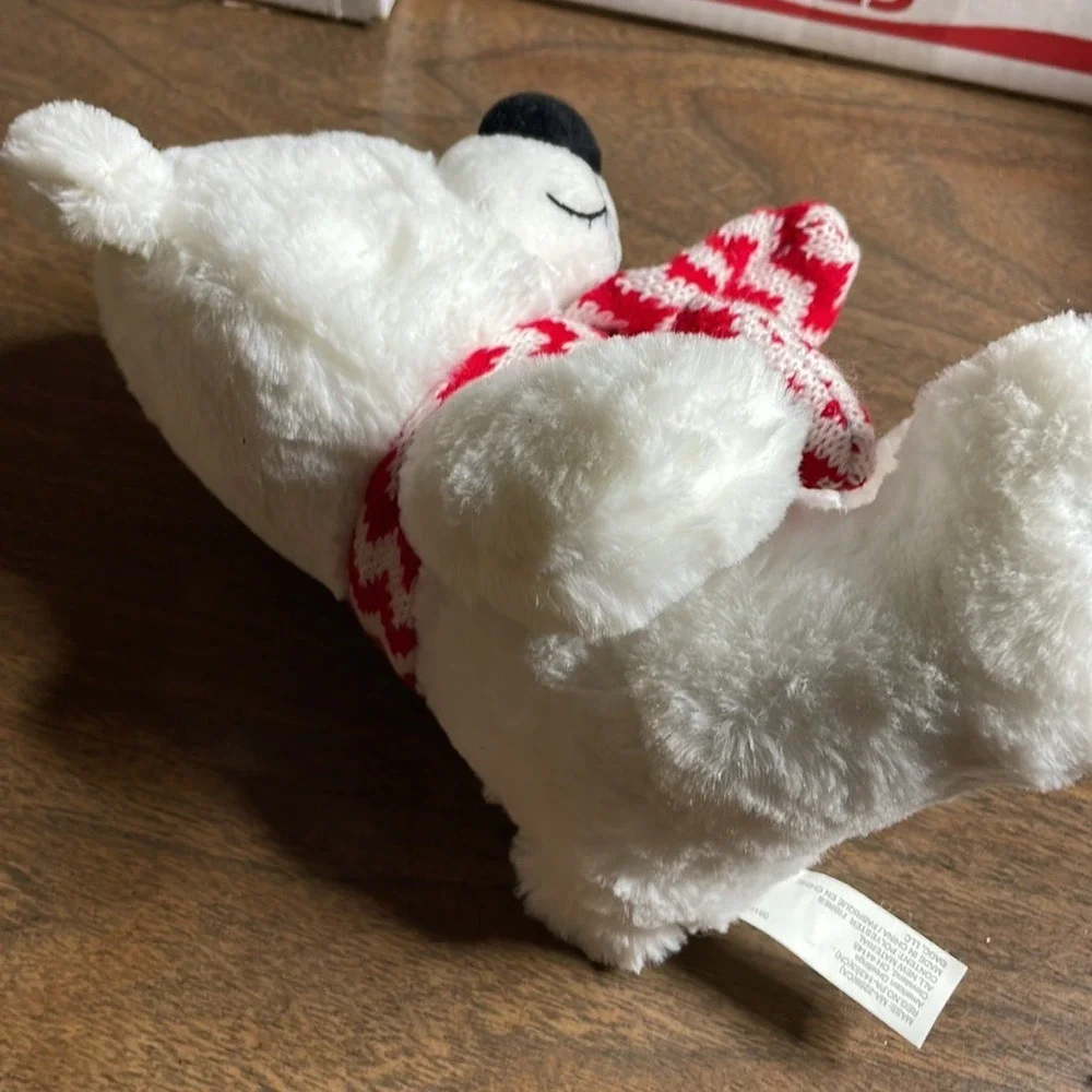 American Greetings 2018 Plush‎ Bear, White, Red & White Scarf, 9